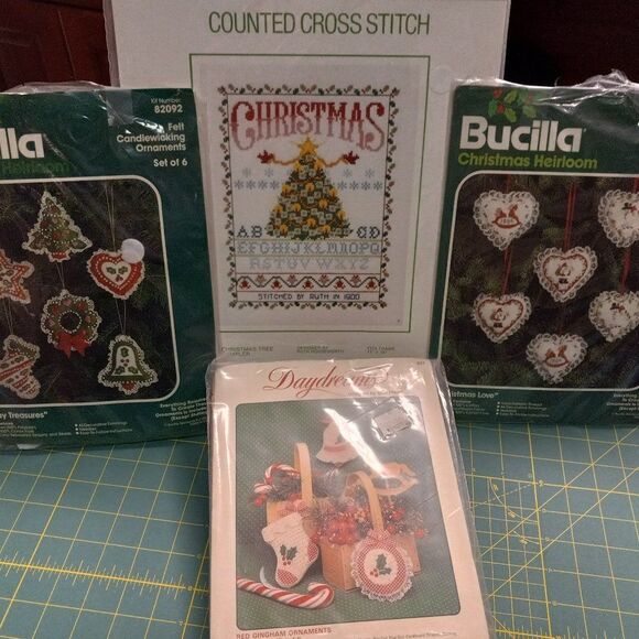 Counted cross stitch opened packages Vintage Cottagecore Grandmacore - Picture 1 of 12